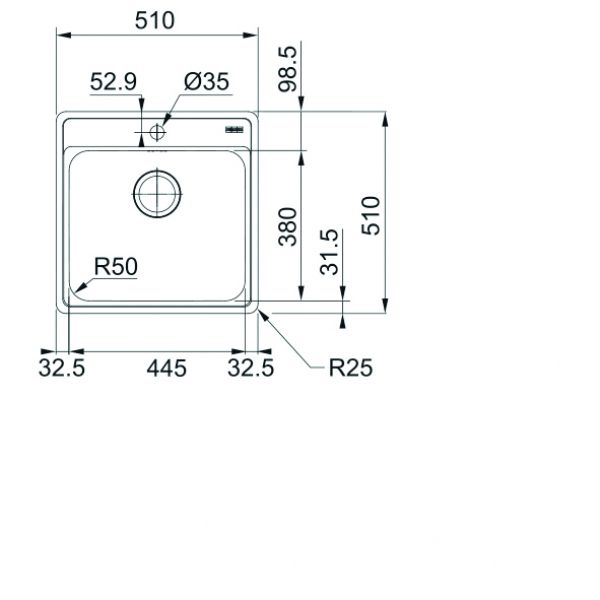 Franke Edelstahlbecken BCX 210-51 A Edelstahl Handbedienung